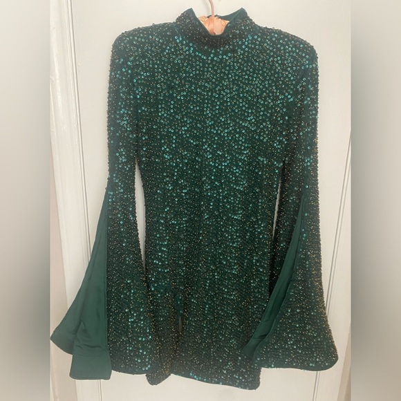 Michael Costello x REVOLVE Mr. Gibson Mini Dress in Hunter Green - Picture 5 of 16